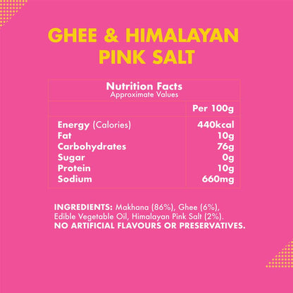 Taali Roasted Makhana Ghee Himalayan Pink Salt (58gms x 3)-Boozlo