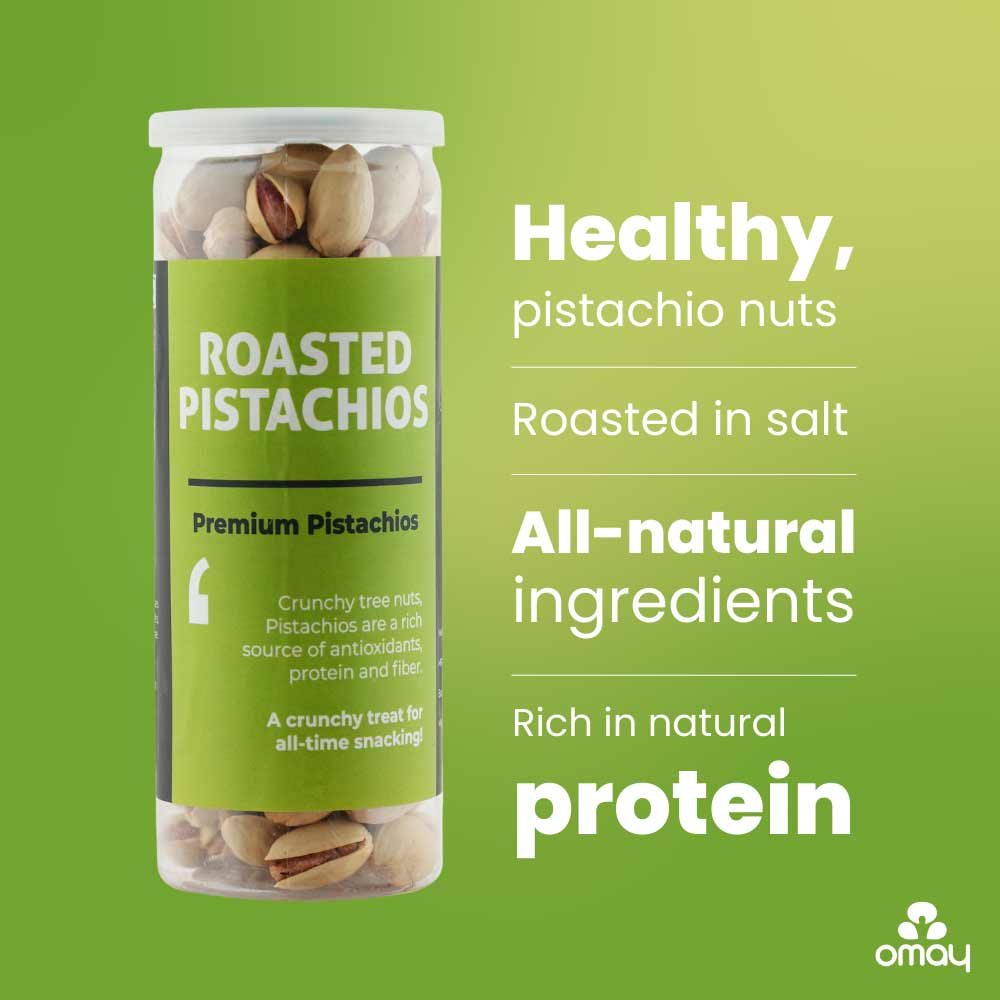 Omay Foods Roasted Pistachios 150 gms-Nuts &amp; Seeds-Boozlo