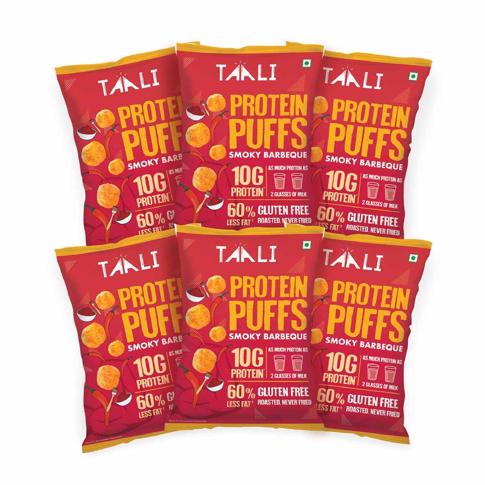 Taali Protein Puffs Smoky Barbeque (60gms x 6)-Boozlo