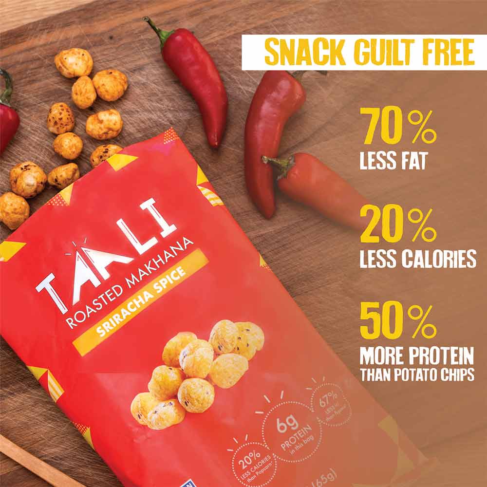 Taali Roasted Makhana Sriracha Spice (60gms x 3)-Boozlo