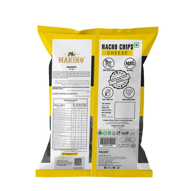 Makino Cheese Nacho Chips - 60gms (Pack of 6)-Boozlo