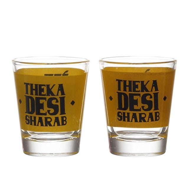 Ek Do Dhai Theka Desi Sharab Shot Glass 60ml Each (Set of 2)