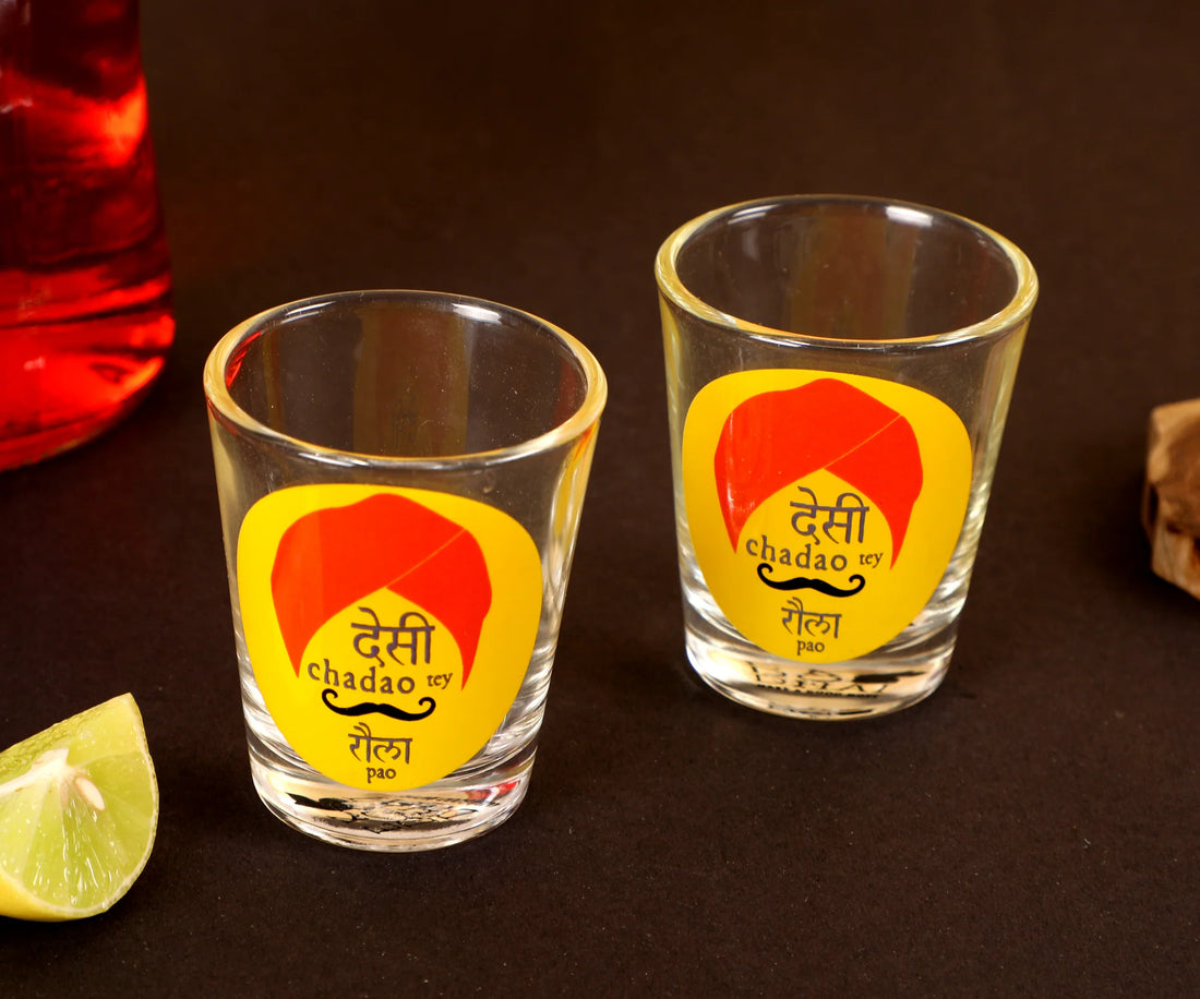 Ek Do Dhai Desi Chadao Shot Glass - 60ml (Set of 2)