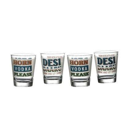 Ek Do Dhai Horn Vodka Please Shot Glass - 60ml (set of 4)