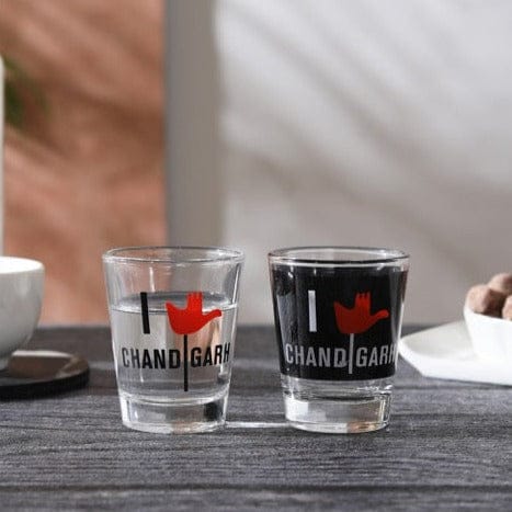 Ek Do Dhai I Love Chandigarh Shot Glass - 60ml (Set of 2)