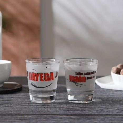 Ek Do Dhai Tujhe Pata Nahi Hai Main Kaun Hoon-Ho Jayega Ji Shot Glass - 60ml (Set of 2)