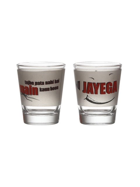 Ek Do Dhai Tujhe Pata Nahi Hai Main Kaun Hoon-Ho Jayega Ji Shot Glass - 60ml (Set of 2)