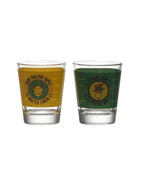 Ek Do Dhai Buri Najar Wale-Piyo Aur Peene Do Shot Glass - 60ml (Set of 2)