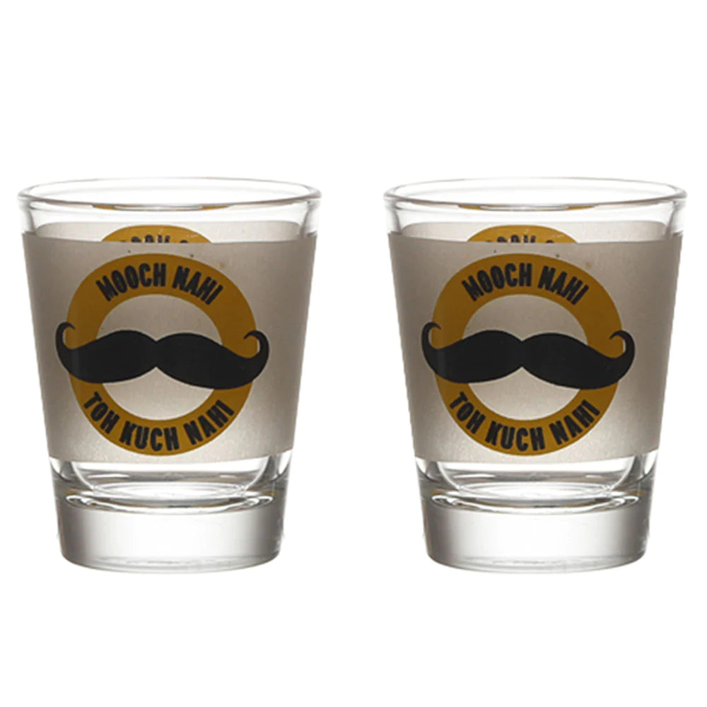 Mooch Nahi To Kuch Nahi Shot Glass - 60ml (Set of 2)