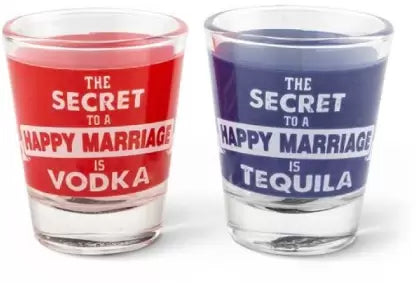 The Secret To A Happy Marriage Is Vodka &amp; Tequila Shot Glass - 60ml (Set of 2)