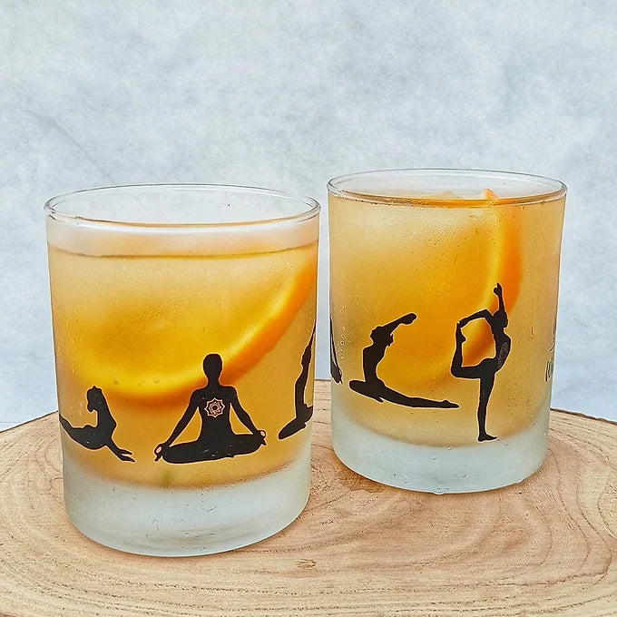 Taproom Glasses Yoga Lady Whiskey Glass (Set of 2)-Boozlo