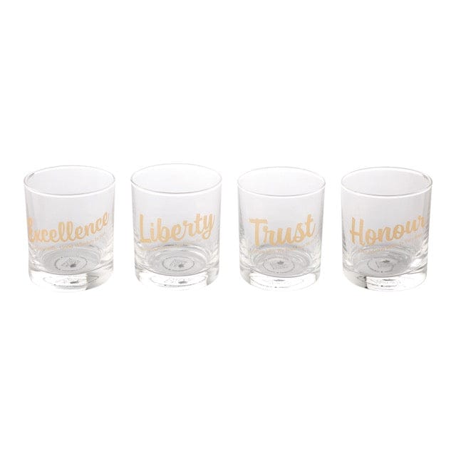 Ek Do Dhai Gold Drinkers Whiskey Glass (Set of 4)