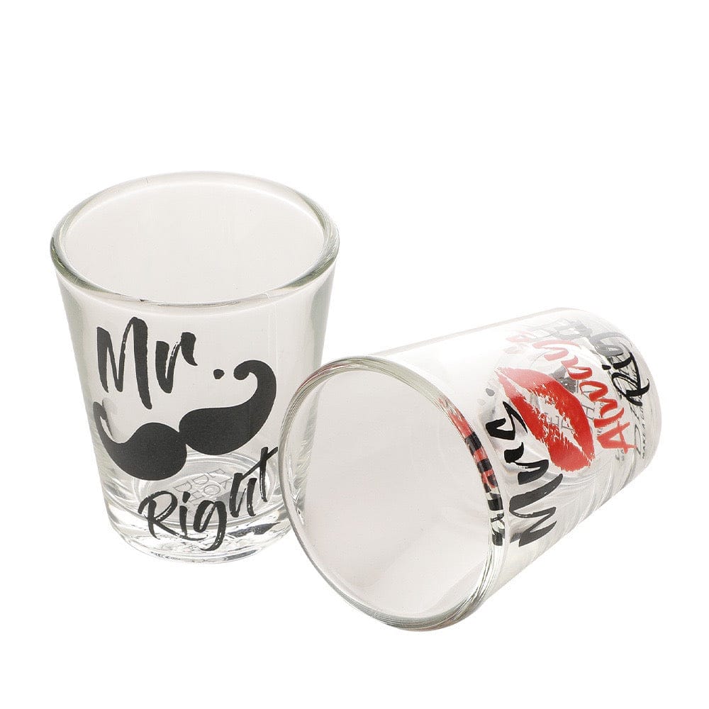 Ek Do Dhai Mr &amp; Mrs Shot glass - 60ml (Set of 2)